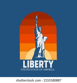 statue of liberty in vintage design suitable for background,banner,poster,etc.