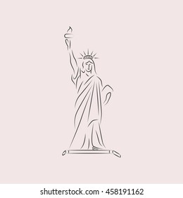 Statue Of Liberty web icon. Isolated illustration