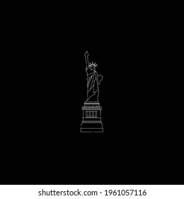 Statue der freiheitsweißen, schwarzen Vektorgrafik