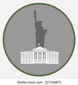 Statue Of Liberty  and White House  Vector/ icons