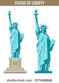 Statue of Liberty. World landmark. American symbol. New York city. Vector illustration