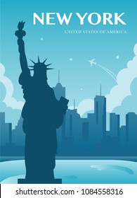 Statue of Liberty. World landmark. American symbol. New York city. Vector illustration