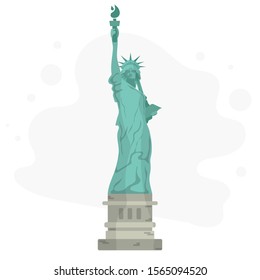 Statue of Liberty. World landmark. American symbol. New York city. Vector illustration