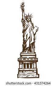 The Statue of Liberty.Sketch hand drawn vector illustration isolated on white background Engraving style

The Statue of Liberty