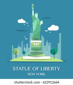 Estátua da Liberty.Ilustração Vector.