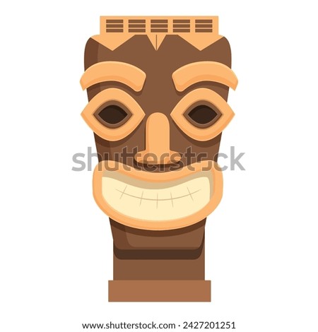 Statue maya shaman icon cartoon vector. Design face. Aged rock face