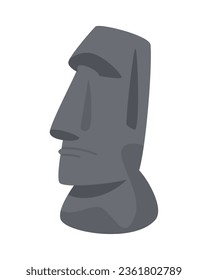 statue of moai easter island icon isolated