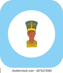 Statue of Neferu Aton Nefertiti who was an Egyptian queen. illustration for web and mobile design.