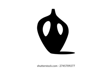 statue of an old jug, black isolated silhouette