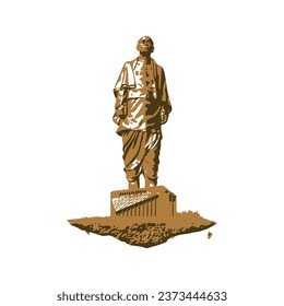 Die Statue von Sardar Vallabh Bhai Patel in Vektorform