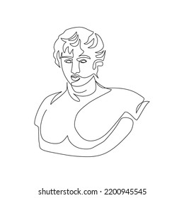 Statue vector illustration drawn in line art style