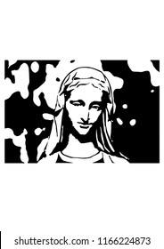 Statue Virgin Mary catholic vector 