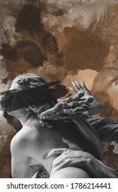 diseño creativo de póster de acuarela de estatua