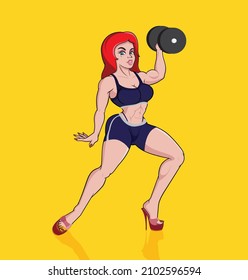 Statuesque physique by exercising in the gym
