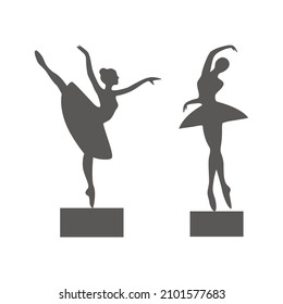 Statuette. Ballerina figurines. Vector illustration 