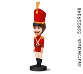 Statuette of a soldier of the 19th century isolated on white background. Vector illustration.