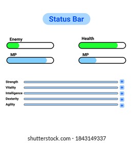 Status bar game asset for game.vector