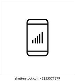 icono de la barra de estado. ilustración plana del icono del vector de señal aislado en fondo blanco