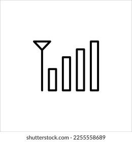 icono de la barra de estado. ilustración plana del icono del vector de señal aislado en fondo blanco
