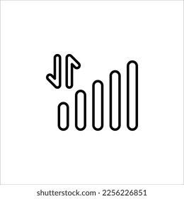 status bar icon. flat illustration of signal vector icon isolated on white background