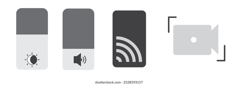 Icono de barra de Estado para iOS UI, barra de Estado para móvil, Ilustración vectorial