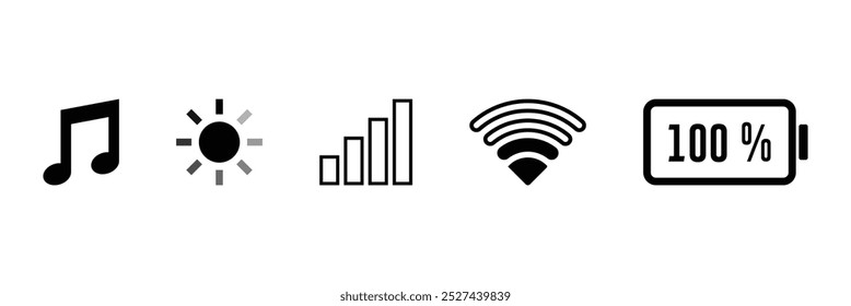 Status bar icon isolated on white background. Symbol modern, simple, vector, icon for website design, mobile app, UI. Vector Illustration.