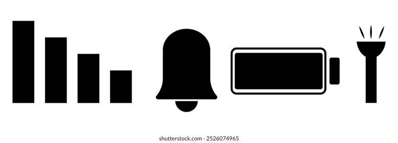 Status bar icon , phone signal, wifi, battery icon.