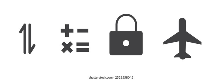 status bar icon set,  mobile bar symbols, vector illustration on a white background
