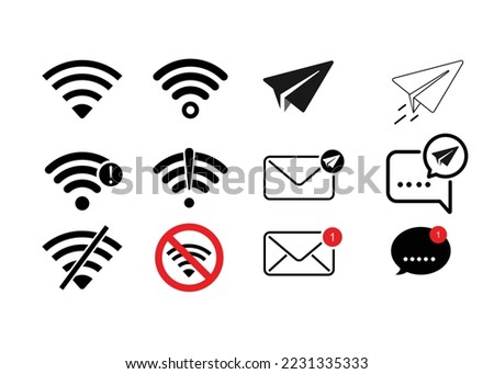  Status bar  of Mobile Device. Message alert on mobile device and smart phone. Network status bar display on mobile device.