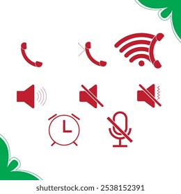 Telefone da barra de status. Conjunto de ícones móveis. Conter sinal de telefone, wifi, bateria, tempo, câmera, microfone. Ilustração vetorial. Conjunto de android ícone da barra de status vetor conjunto . 