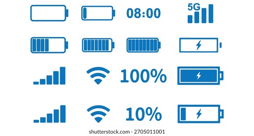 Símbolo de barra de Estado moderno, simple, Vector, ícono para diseño de Sitio web, App móvil, interfaz de usuario. Vector