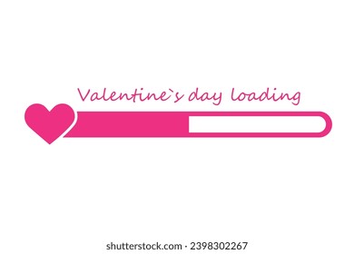 Barra de estado con texto CARGAR EL DÍA DE VALENTINE en fondo blanco
