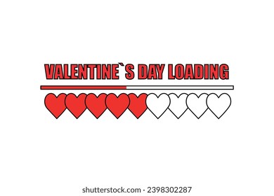 Status bar with text VALENTINE'S DAY LOADING on white background