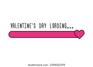 Status bar with text VALENTINE'S DAY LOADING on white background