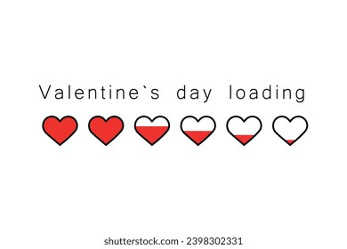 Status bar with text VALENTINE'S DAY LOADING on white background
