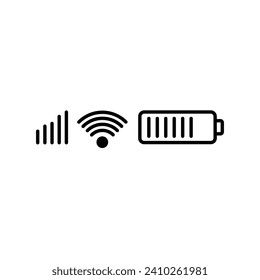 Status bar vector line icon illustration.