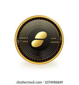 Status Cryptocurrency Coin Isolated