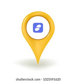 Status Cryptocurrency Map Pin
