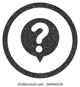 Status grainy textured icon for overlay watermark stamps. Flat symbol with dust texture. Dotted vector gray ink rubber seal stamp with grunge design on a white background.
