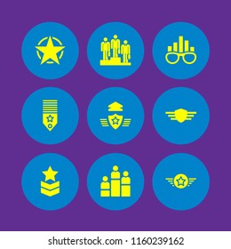 status icon. 9 status set with rank vector icons for web and mobile app