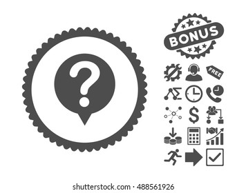 Status icon with bonus icon set. Vector illustration style is flat iconic symbols, gray color, white background.