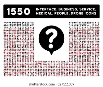 Status icon and other web interface, business, tools, people, medical service and awards vector symbols. Style is bicolor flat symbols, intensive red and black colors, rounded angles, white background