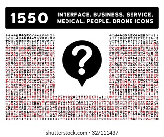 Status icon and other web interface, business, tools, people, medical service and awards vector symbols. Style is bicolor flat symbols, intensive red and black colors, rounded angles, white background