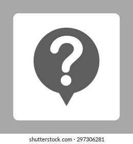 Status icon from Primitive Buttons OverColor Set. This rounded square flat button is drawn with dark gray and white colors on a silver background.