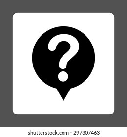 Status icon from Primitive Buttons OverColor Set. This rounded square flat button is drawn with black and white colors on a gray background.