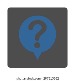 Status icon from Primitive Buttons OverColor Set. This rounded square flat button is drawn with cobalt and gray colors on a white background.