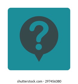 Status icon from Primitive Buttons OverColor Set. This rounded square flat button is drawn with soft blue colors on a white background.