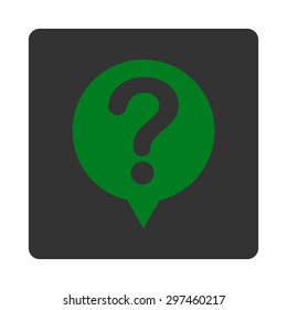 Status icon from Primitive Buttons OverColor Set. This rounded square flat button is drawn with green and gray colors on a white background.