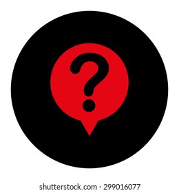 Status icon from Primitive Round Buttons OverColor Set. This round flat button is drawn with intensive red and black colors on a white background.