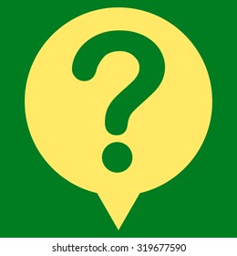Status icon from Primitive Set. This isolated flat symbol is drawn with yellow color on a green background, angles are rounded.